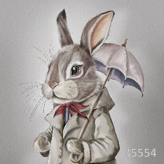 Кролик с зонтиком