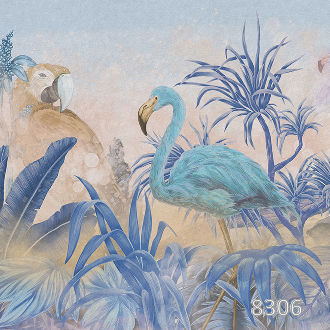 Заросли с фламинго blue